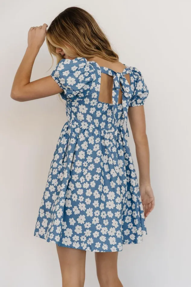 Baltic Born Short Dresses McKell Mini Dress Chambray Floral 8211 Women Baltic Born Short Dresses McKell Mini Dress Chambray Floral 8211 Women
