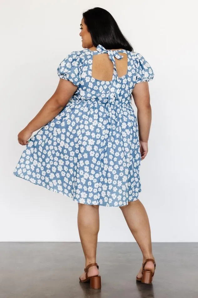 Baltic Born Short Dresses McKell Mini Dress Chambray Floral 8211 Women Baltic Born Short Dresses McKell Mini Dress Chambray Floral 8211 Women