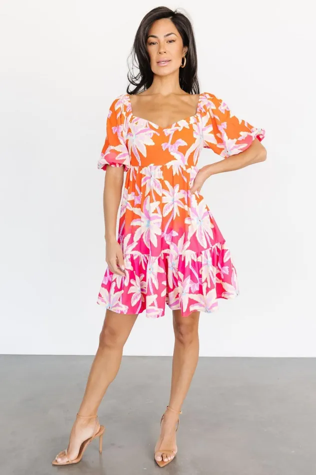 Baltic Born Short Dresses Primavera Short Dress Orange Pink Multi 8211 Women Baltic Born Short Dresses Primavera Short Dress Orange Pink Multi 8211 Women