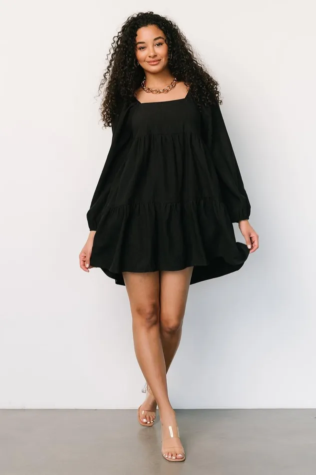 Baltic Born Short Dresses Selena Tiered Mini Dress Black 8211 Women
