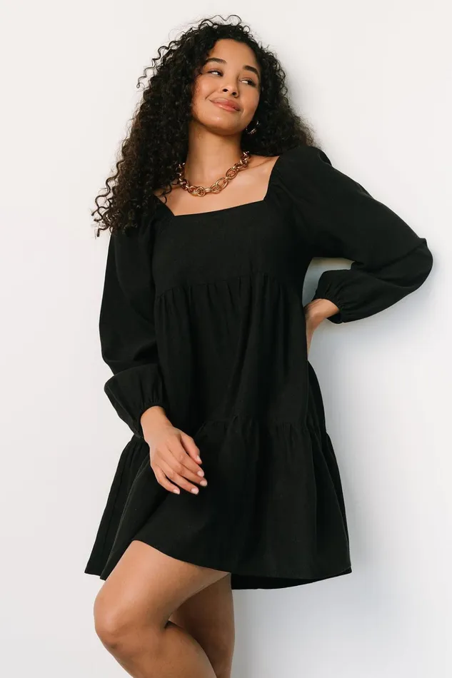 Baltic Born Short Dresses Selena Tiered Mini Dress Black 8211 Women Baltic Born Short Dresses Selena Tiered Mini Dress Black 8211 Women