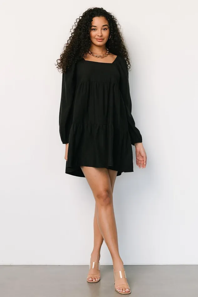 Baltic Born Short Dresses Selena Tiered Mini Dress Black 8211 Women Baltic Born Short Dresses Selena Tiered Mini Dress Black 8211 Women