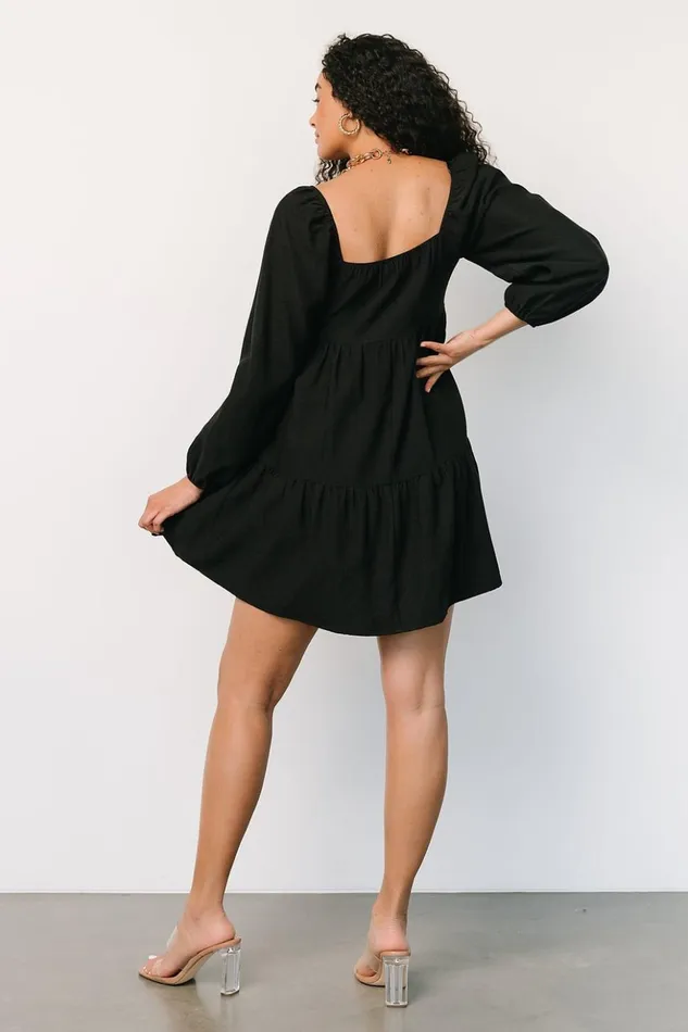 Baltic Born Short Dresses Selena Tiered Mini Dress Black 8211 Women Baltic Born Short Dresses Selena Tiered Mini Dress Black 8211 Women