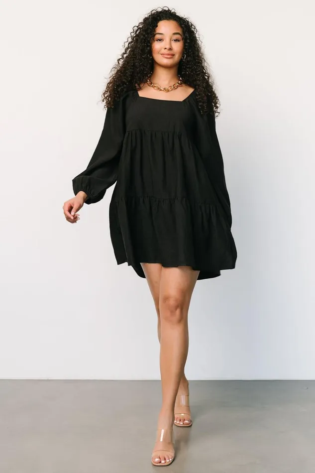 Baltic Born Short Dresses Selena Tiered Mini Dress Black 8211 Women Baltic Born Short Dresses Selena Tiered Mini Dress Black 8211 Women