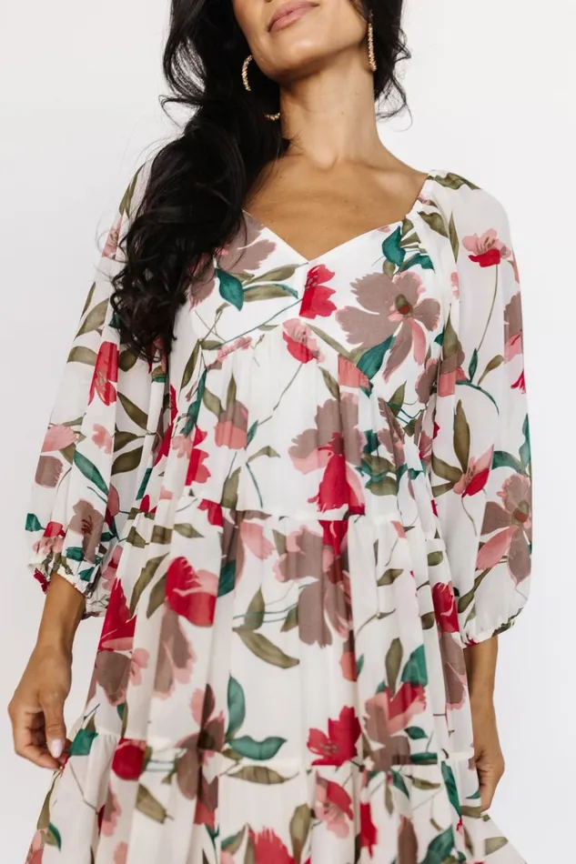 Baltic Born Short Dresses Shelley Short Dress Ivory Floral 8211 Women Baltic Born Short Dresses Shelley Short Dress Ivory Floral 8211 Women