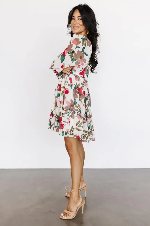 Baltic Born Short Dresses Shelley Short Dress Ivory Floral 8211 Women Baltic Born Short Dresses Shelley Short Dress Ivory Floral 8211 Women