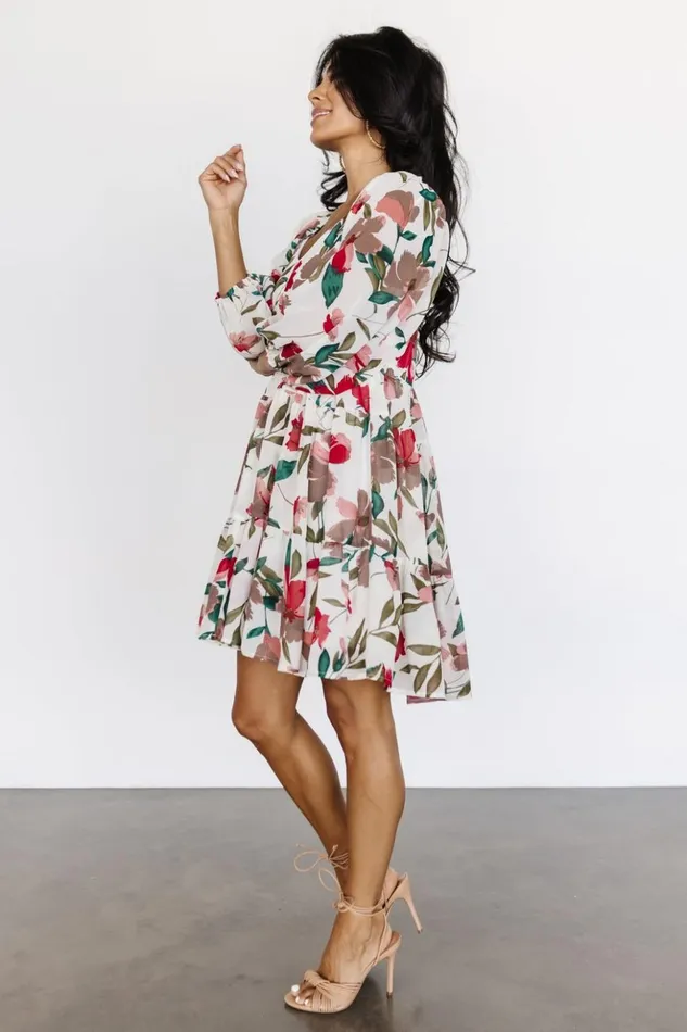 Baltic Born Short Dresses Shelley Short Dress Ivory Floral 8211 Women Baltic Born Short Dresses Shelley Short Dress Ivory Floral 8211 Women