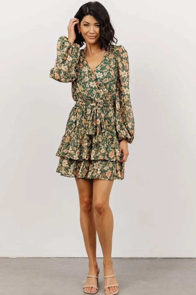 Baltic Born Short Dresses Shirley Ruffle Mini Dress Green Floral 8211 Women Baltic Born Short Dresses Shirley Ruffle Mini Dress Green Floral 8211 Women