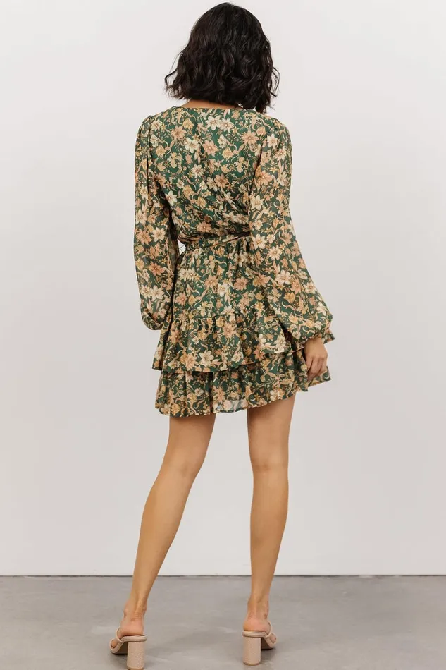 Baltic Born Short Dresses Shirley Ruffle Mini Dress Green Floral 8211 Women Baltic Born Short Dresses Shirley Ruffle Mini Dress Green Floral 8211 Women