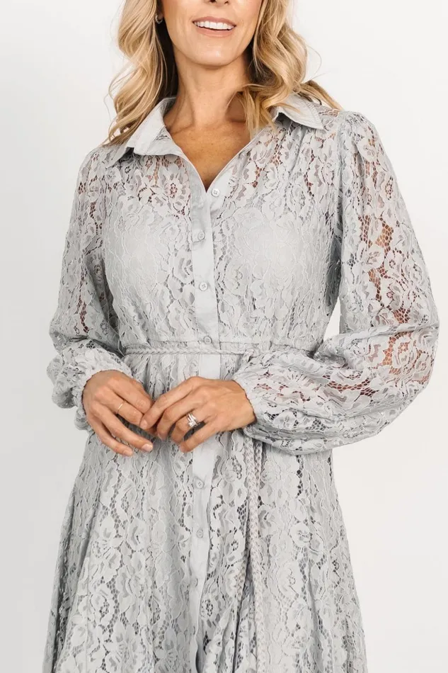 Baltic Born Short Dresses Stefan Lace Short Dress Dove Gray 8211 Women Baltic Born Short Dresses Stefan Lace Short Dress Dove Gray 8211 Women