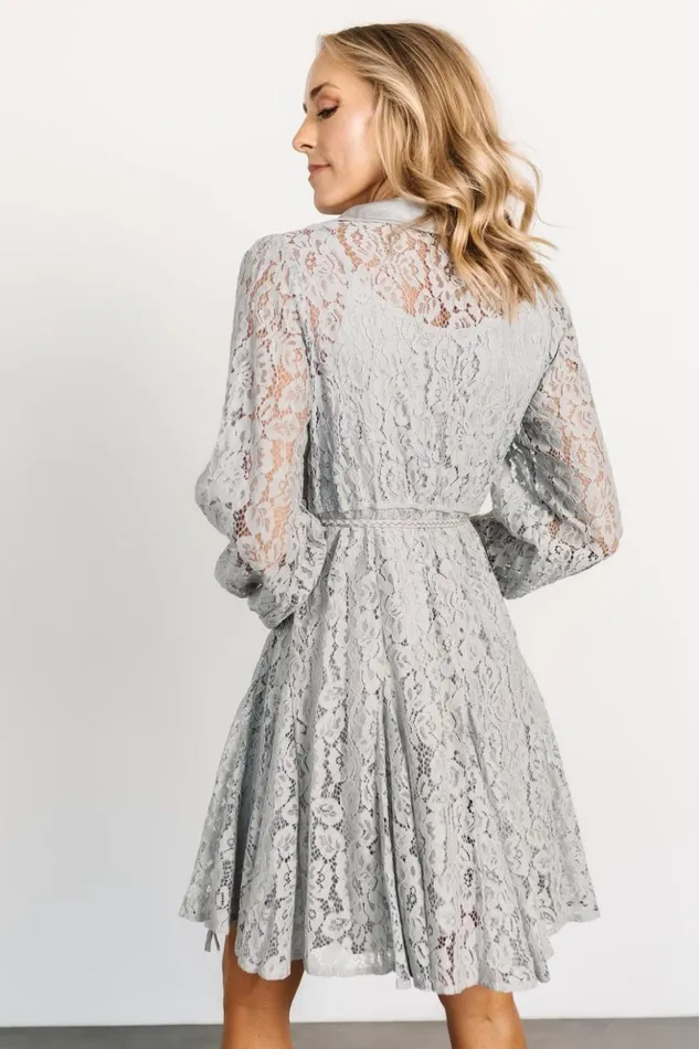Baltic Born Short Dresses Stefan Lace Short Dress Dove Gray 8211 Women Baltic Born Short Dresses Stefan Lace Short Dress Dove Gray 8211 Women