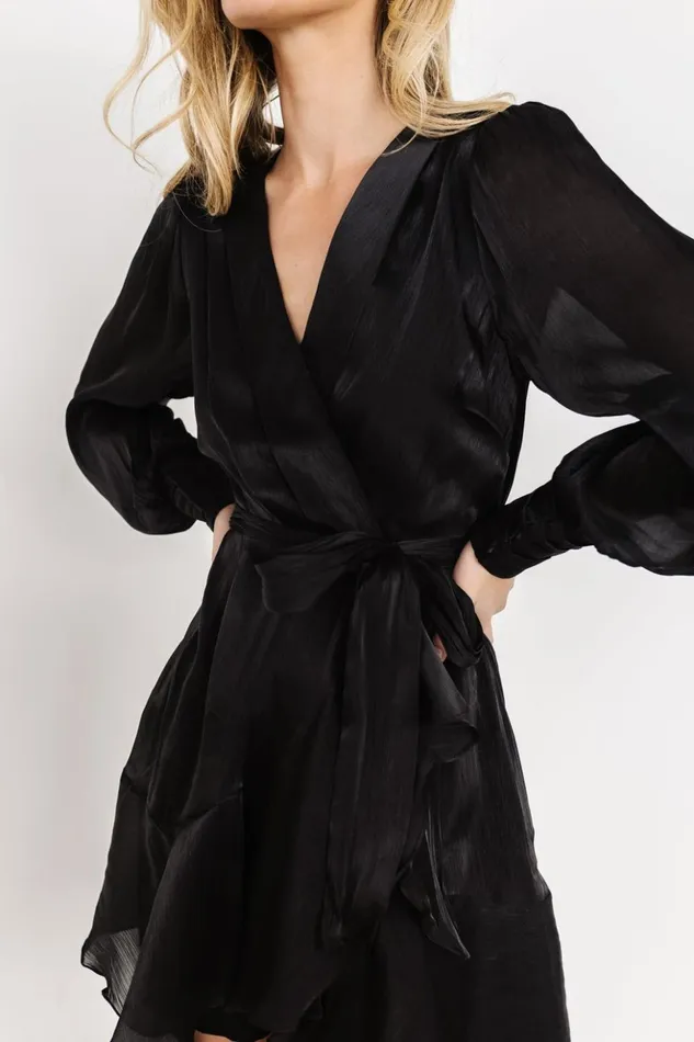 Baltic Born Short Dresses Teo Ruffle Short Dress Black 8211 Women Baltic Born Short Dresses Teo Ruffle Short Dress Black 8211 Women