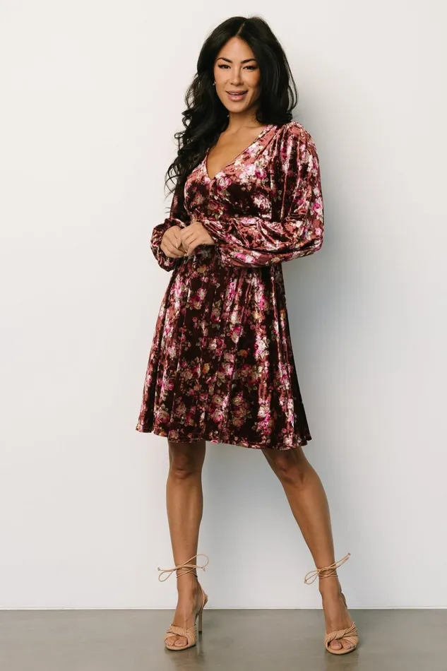 Baltic Born Short Dresses Teri Velvet Short Dress Auburn Multi 8211 Women Baltic Born Short Dresses Teri Velvet Short Dress Auburn Multi 8211 Women