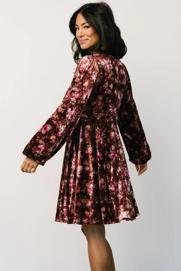 Baltic Born Short Dresses Teri Velvet Short Dress Auburn Multi 8211 Women Baltic Born Short Dresses Teri Velvet Short Dress Auburn Multi 8211 Women