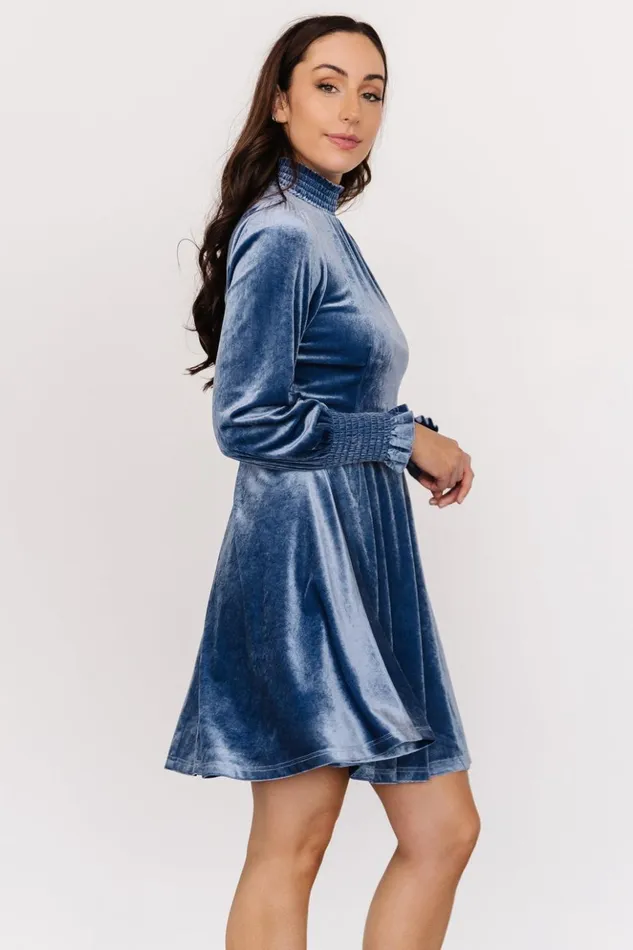 Baltic Born Short Dresses Tina Velvet Short Dress Blue 8211 Women Baltic Born Short Dresses Tina Velvet Short Dress Blue 8211 Women