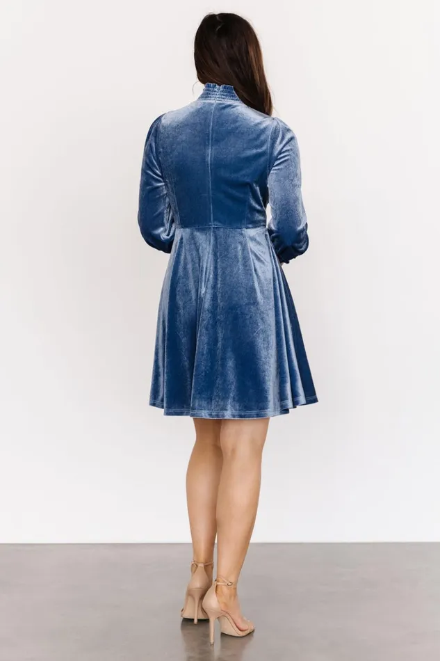 Baltic Born Short Dresses Tina Velvet Short Dress Blue 8211 Women Baltic Born Short Dresses Tina Velvet Short Dress Blue 8211 Women