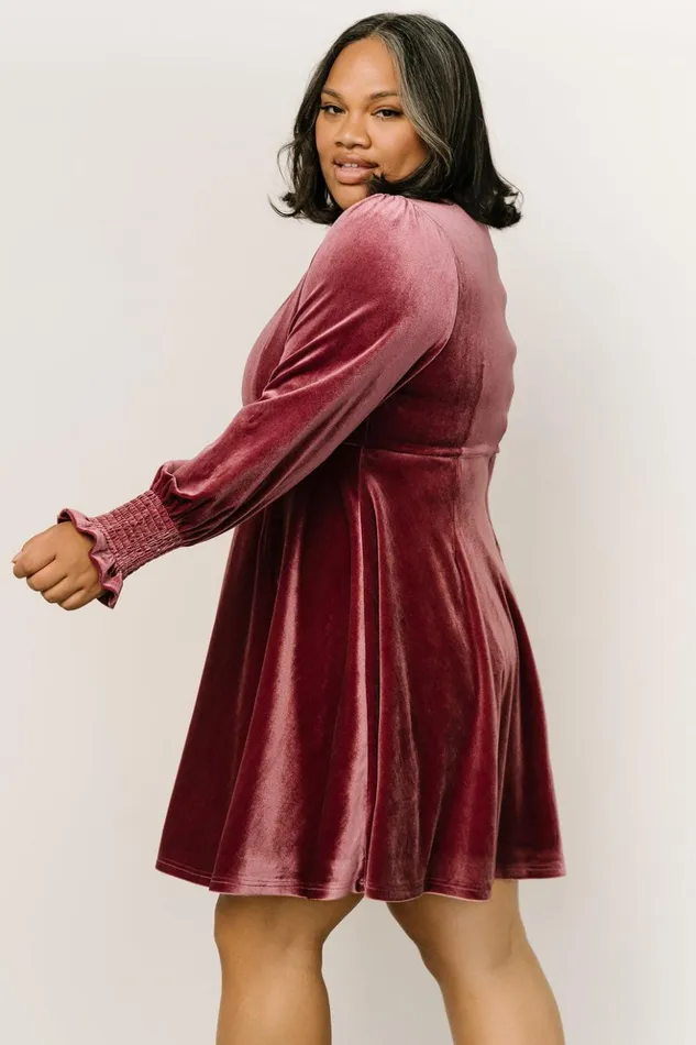 Baltic Born Short Dresses Tina Velvet Short Dress Mauve 8211 Women Baltic Born Short Dresses Tina Velvet Short Dress Mauve 8211 Women
