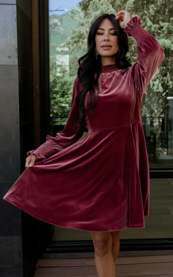 Baltic Born Short Dresses Tina Velvet Short Dress Mauve 8211 Women Baltic Born Short Dresses Tina Velvet Short Dress Mauve 8211 Women