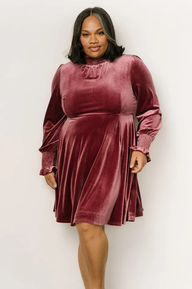 Baltic Born Short Dresses Tina Velvet Short Dress Mauve 8211 Women Baltic Born Short Dresses Tina Velvet Short Dress Mauve 8211 Women