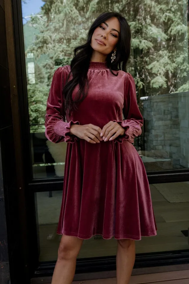Baltic Born Short Dresses Tina Velvet Short Dress Mauve 8211 Women Baltic Born Short Dresses Tina Velvet Short Dress Mauve 8211 Women