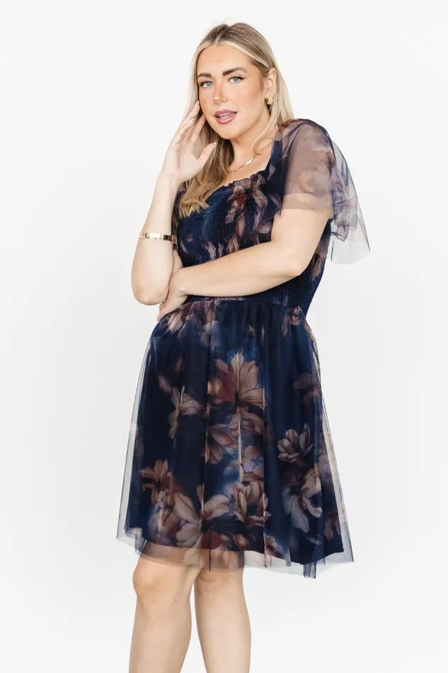 Baltic Born Short Dresses Tivoli Tulle Short Dress Dark Blue Floral 8211 Women Baltic Born Short Dresses Tivoli Tulle Short Dress Dark Blue Floral 8211 Women
