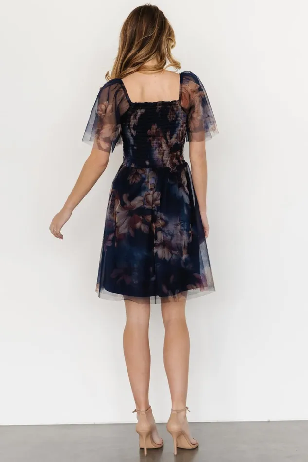 Baltic Born Short Dresses Tivoli Tulle Short Dress Dark Blue Floral 8211 Women Baltic Born Short Dresses Tivoli Tulle Short Dress Dark Blue Floral 8211 Women