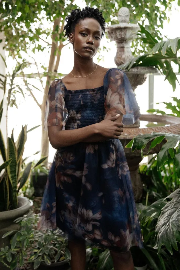 Baltic Born Short Dresses Tivoli Tulle Short Dress Dark Blue Floral 8211 Women Baltic Born Short Dresses Tivoli Tulle Short Dress Dark Blue Floral 8211 Women