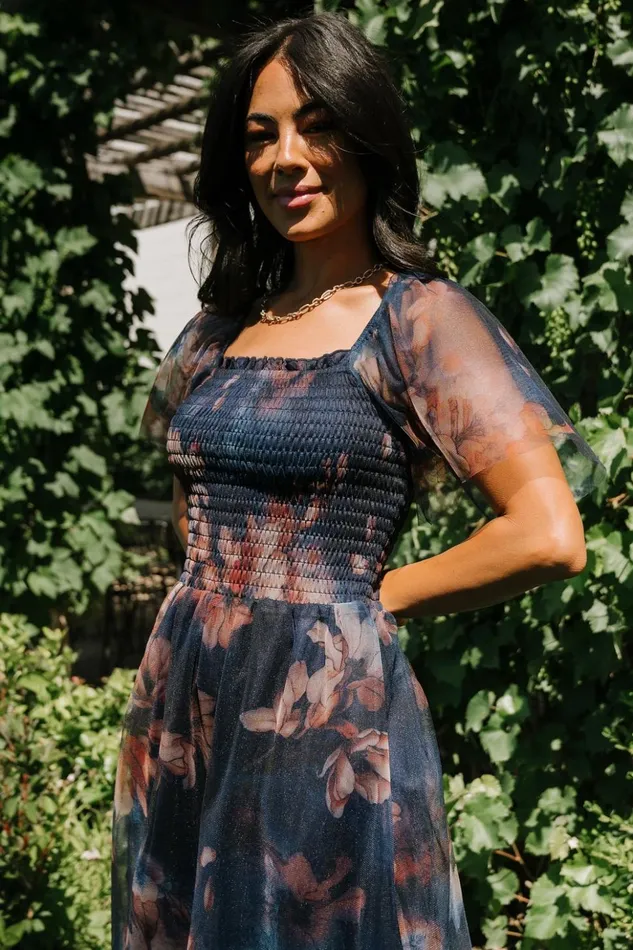 Baltic Born Short Dresses Tivoli Tulle Short Dress Dark Blue Floral 8211 Women Baltic Born Short Dresses Tivoli Tulle Short Dress Dark Blue Floral 8211 Women