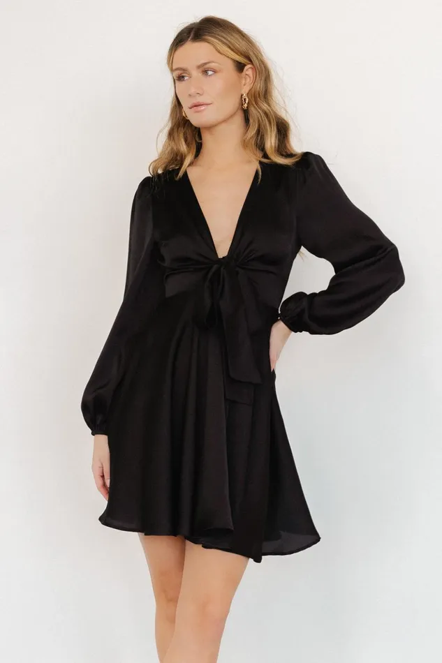 Baltic Born Short Dresses Woodbury Satin Mini Dress Black 8211 Women Baltic Born Short Dresses Woodbury Satin Mini Dress Black 8211 Women