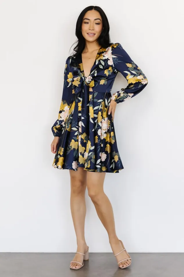 Baltic Born Short Dresses Woodbury Satin Mini Dress Navy Floral 8211 Women Baltic Born Short Dresses Woodbury Satin Mini Dress Navy Floral 8211 Women