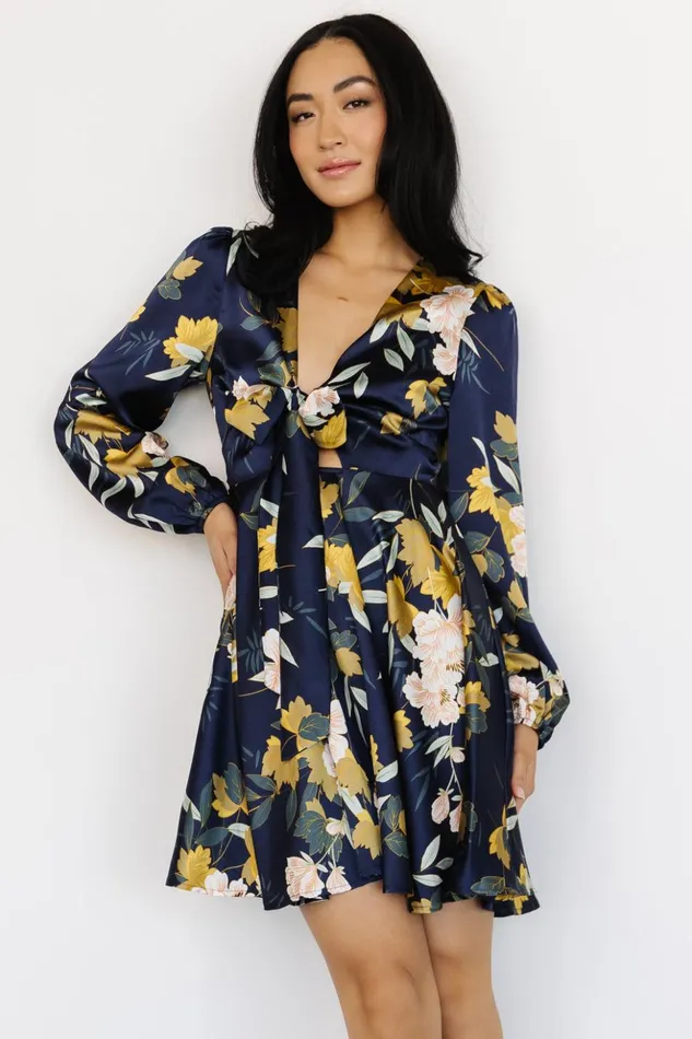 Baltic Born Short Dresses Woodbury Satin Mini Dress Navy Floral 8211 Women Baltic Born Short Dresses Woodbury Satin Mini Dress Navy Floral 8211 Women