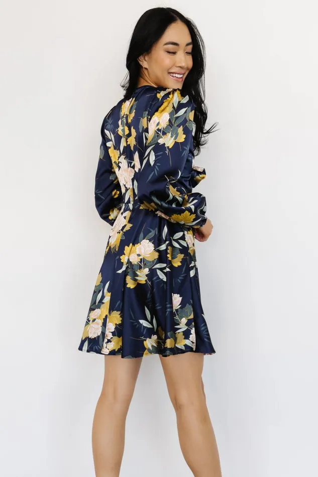 Baltic Born Short Dresses Woodbury Satin Mini Dress Navy Floral 8211 Women Baltic Born Short Dresses Woodbury Satin Mini Dress Navy Floral 8211 Women