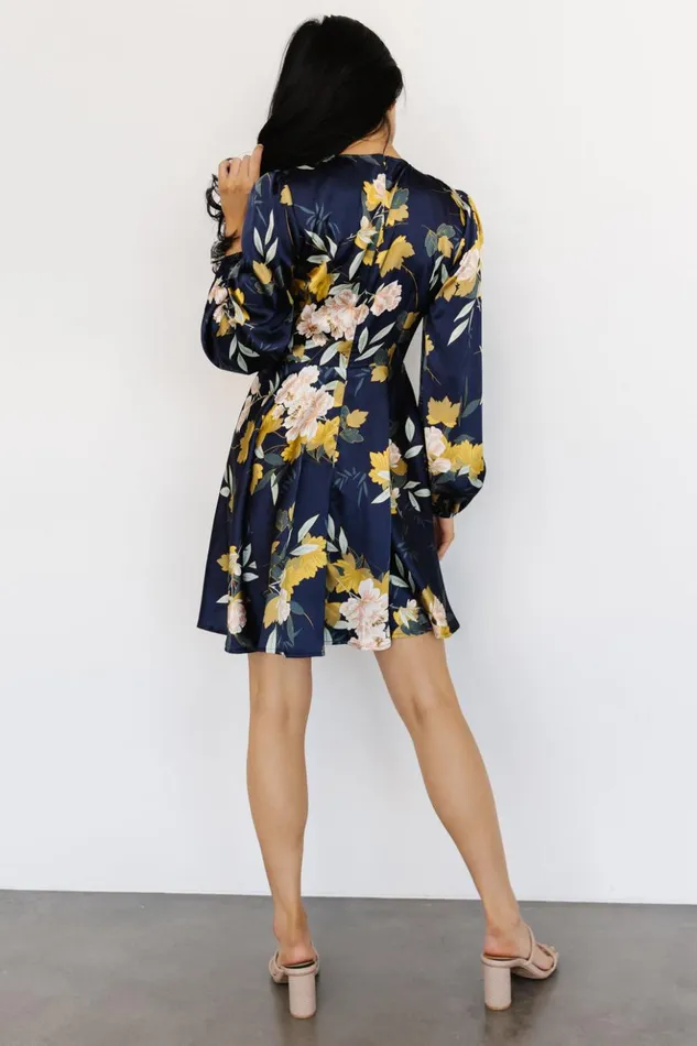 Baltic Born Short Dresses Woodbury Satin Mini Dress Navy Floral 8211 Women Baltic Born Short Dresses Woodbury Satin Mini Dress Navy Floral 8211 Women