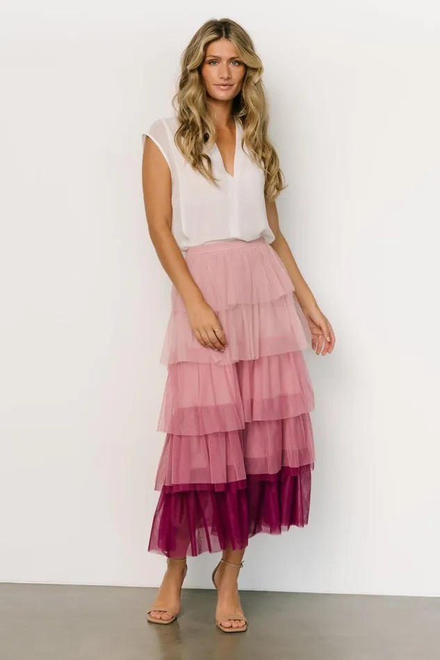 Baltic Born Skirts Marlene Tulle Ruffle Skirt Mauve Berry 8211 Women