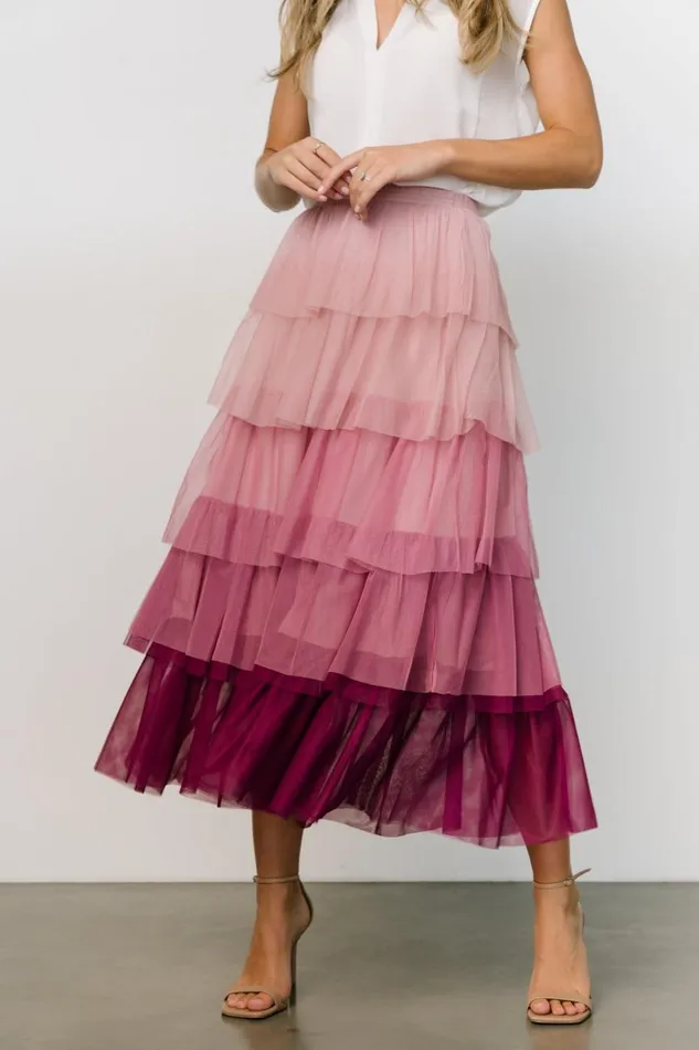 Baltic Born Skirts Marlene Tulle Ruffle Skirt Mauve Berry 8211 Women Baltic Born Skirts Marlene Tulle Ruffle Skirt Mauve Berry 8211 Women