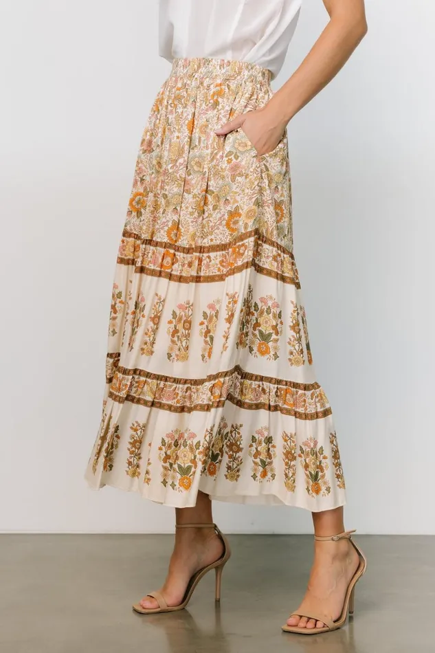 Baltic Born Skirts Meg Skirt Cream Multi 8211 Women Baltic Born Skirts Meg Skirt Cream Multi 8211 Women