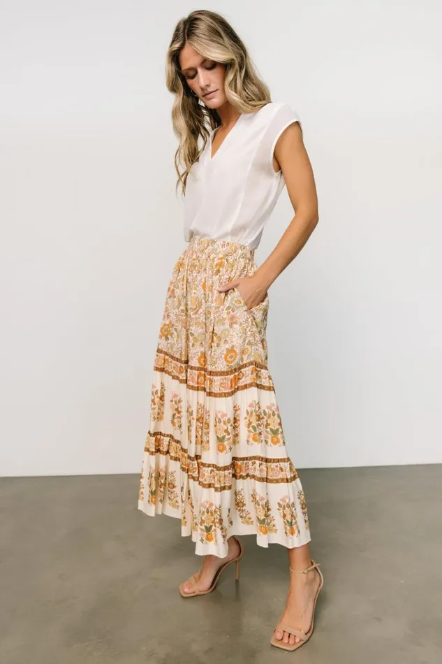 Baltic Born Skirts Meg Skirt Cream Multi 8211 Women Baltic Born Skirts Meg Skirt Cream Multi 8211 Women