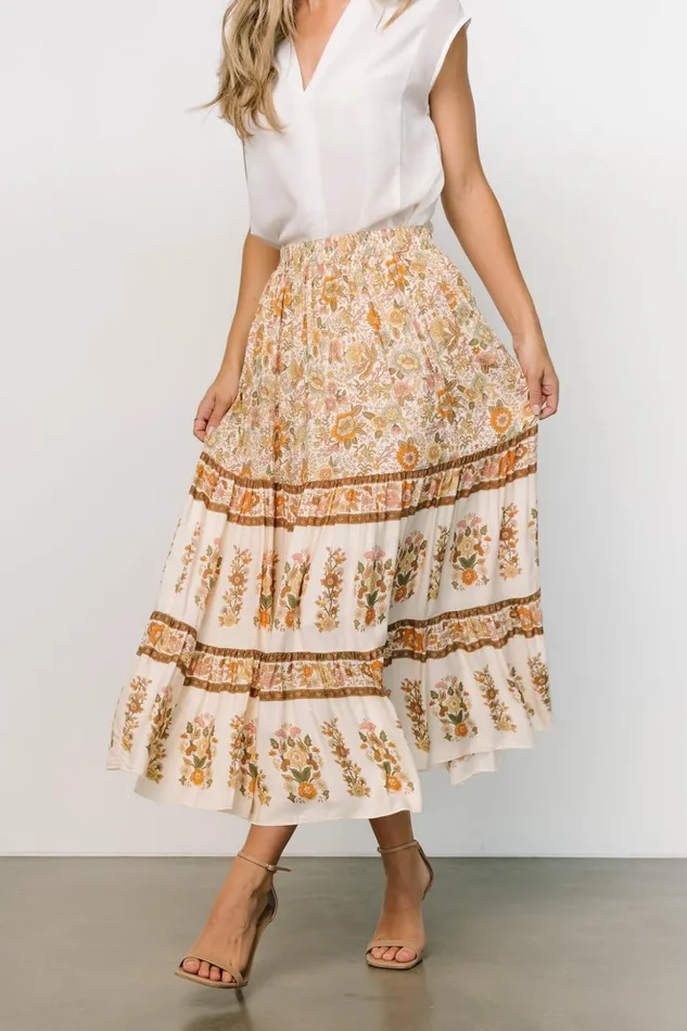 Baltic Born Skirts Meg Skirt Cream Multi 8211 Women Baltic Born Skirts Meg Skirt Cream Multi 8211 Women