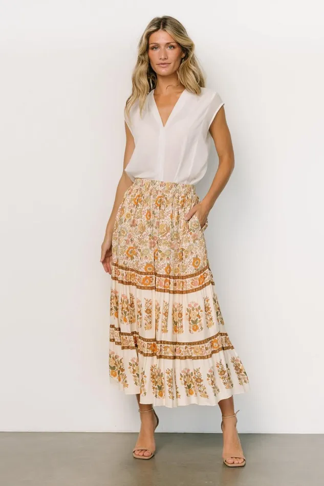 Baltic Born Skirts Meg Skirt Cream Multi 8211 Women Baltic Born Skirts Meg Skirt Cream Multi 8211 Women