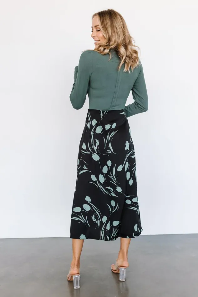 Baltic Born Skirts Tallyn Midi Skirt Black Green 8211 Women Baltic Born Skirts Tallyn Midi Skirt Black Green 8211 Women