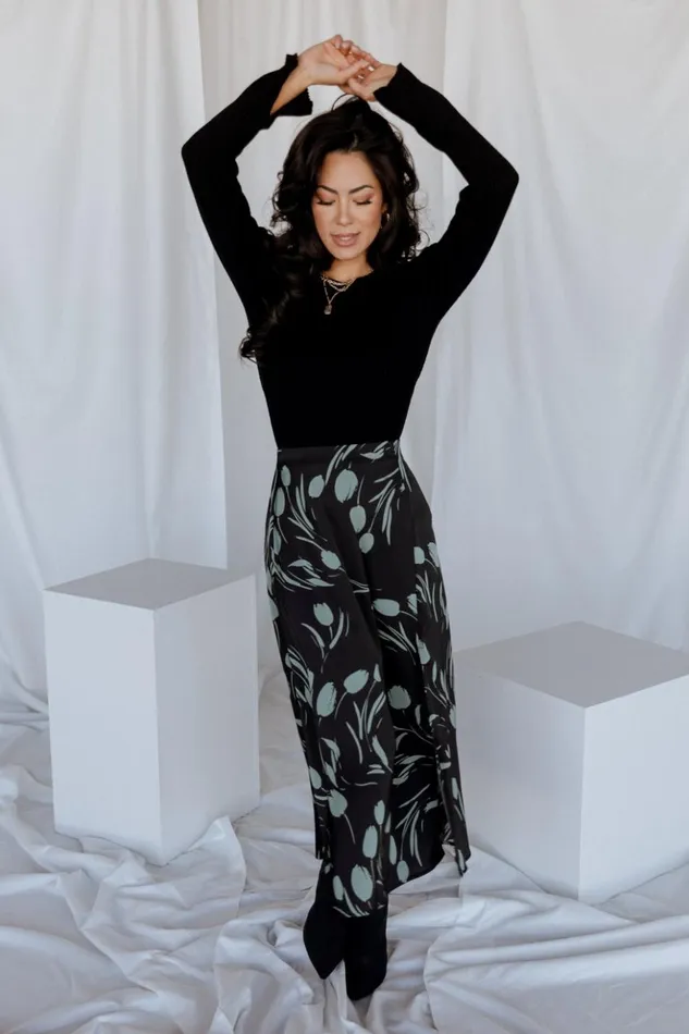 Baltic Born Skirts Tallyn Midi Skirt Black Green 8211 Women Baltic Born Skirts Tallyn Midi Skirt Black Green 8211 Women