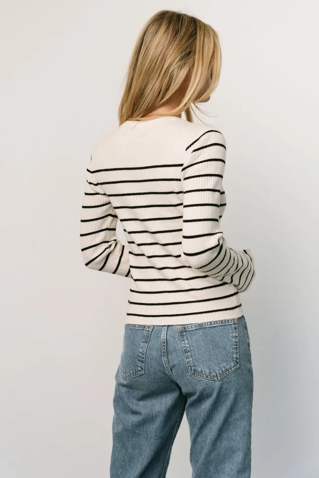 Baltic Born Sweaters Dominic Sweater Top Ivory Black 8211 Women Baltic Born Sweaters Dominic Sweater Top Ivory Black 8211 Women
