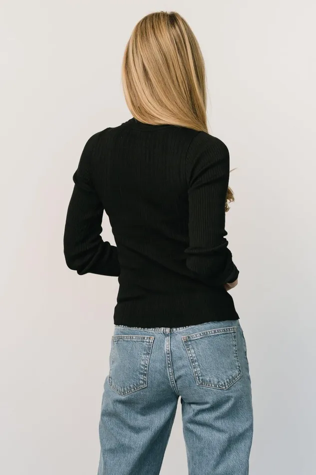 Baltic Born Sweaters Jamison Ribbed Sweater Top Black 8211 Women Baltic Born Sweaters Jamison Ribbed Sweater Top Black 8211 Women