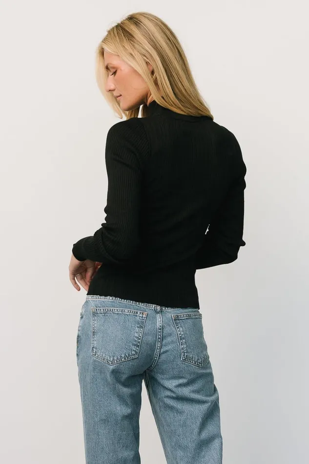 Baltic Born Sweaters Jamison Ribbed Sweater Top Black 8211 Women Baltic Born Sweaters Jamison Ribbed Sweater Top Black 8211 Women