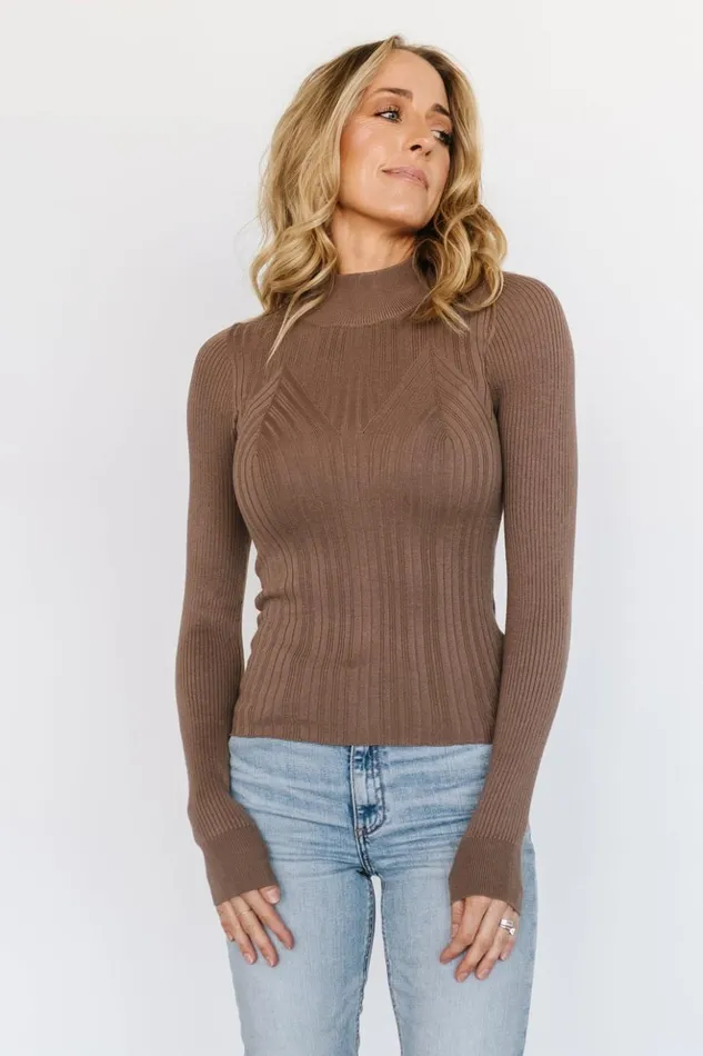 Baltic Born Sweaters Jamison Ribbed Sweater Top Brown 8211 Women