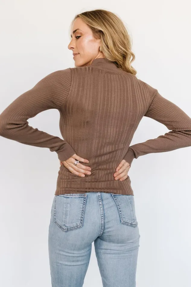 Baltic Born Sweaters Jamison Ribbed Sweater Top Brown 8211 Women Baltic Born Sweaters Jamison Ribbed Sweater Top Brown 8211 Women