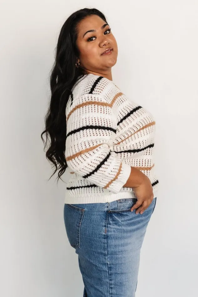 Baltic Born Sweaters Sundance Knit Sweater Top Ivory Multi Stripe 8211 Women Baltic Born Sweaters Sundance Knit Sweater Top Ivory Multi Stripe 8211 Women
