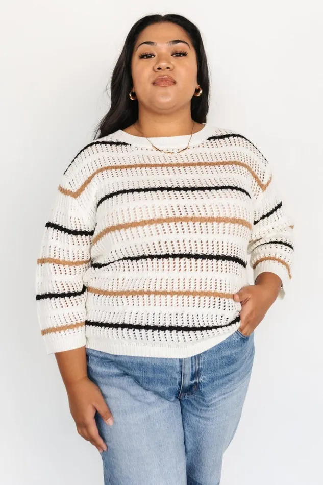 Baltic Born Sweaters Sundance Knit Sweater Top Ivory Multi Stripe 8211 Women Baltic Born Sweaters Sundance Knit Sweater Top Ivory Multi Stripe 8211 Women