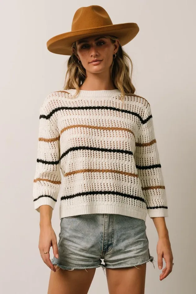 Baltic Born Sweaters Sundance Knit Sweater Top Ivory Multi Stripe 8211 Women Baltic Born Sweaters Sundance Knit Sweater Top Ivory Multi Stripe 8211 Women