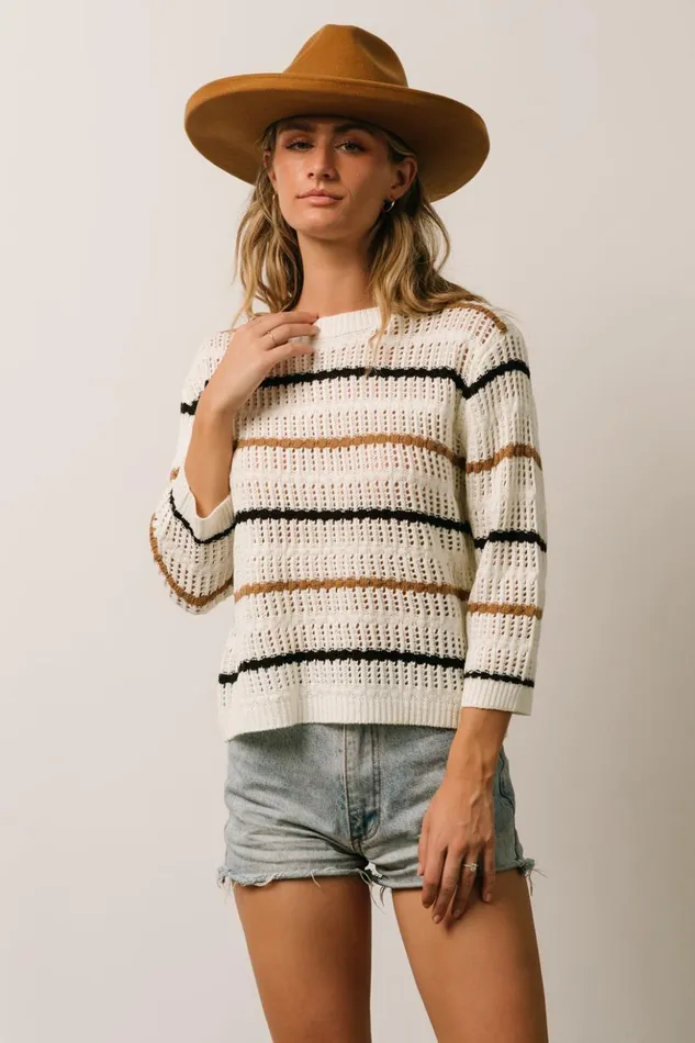 Baltic Born Sweaters Sundance Knit Sweater Top Ivory Multi Stripe 8211 Women Baltic Born Sweaters Sundance Knit Sweater Top Ivory Multi Stripe 8211 Women